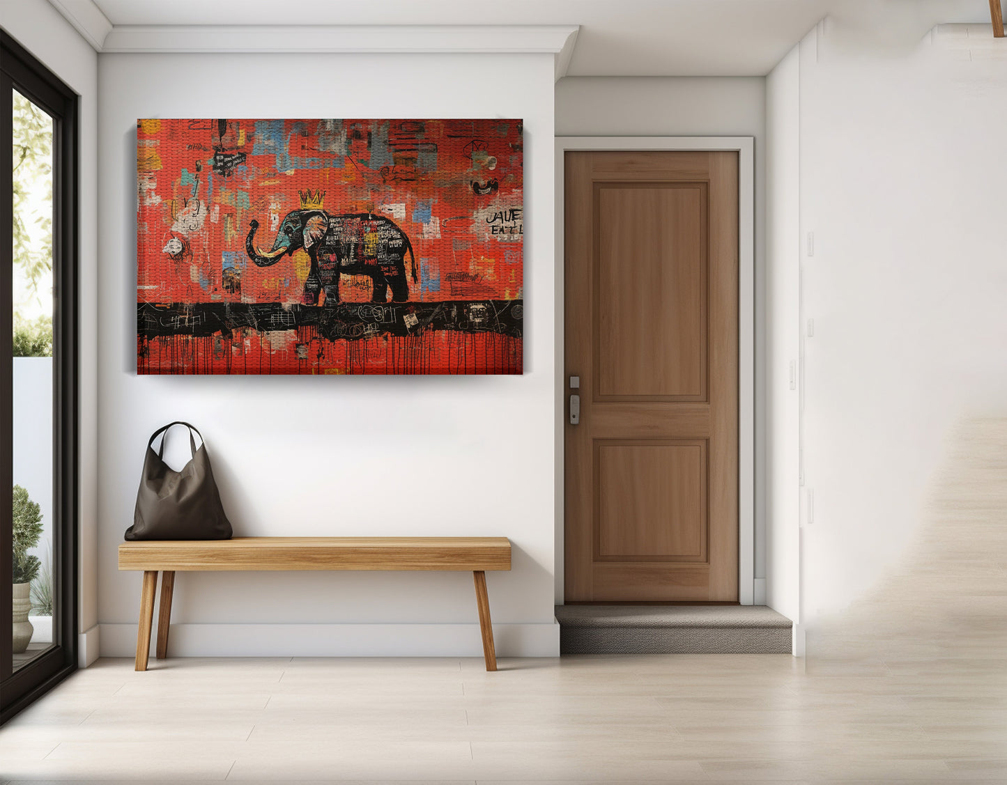 Elephant Graffiti African American canvas print view 17