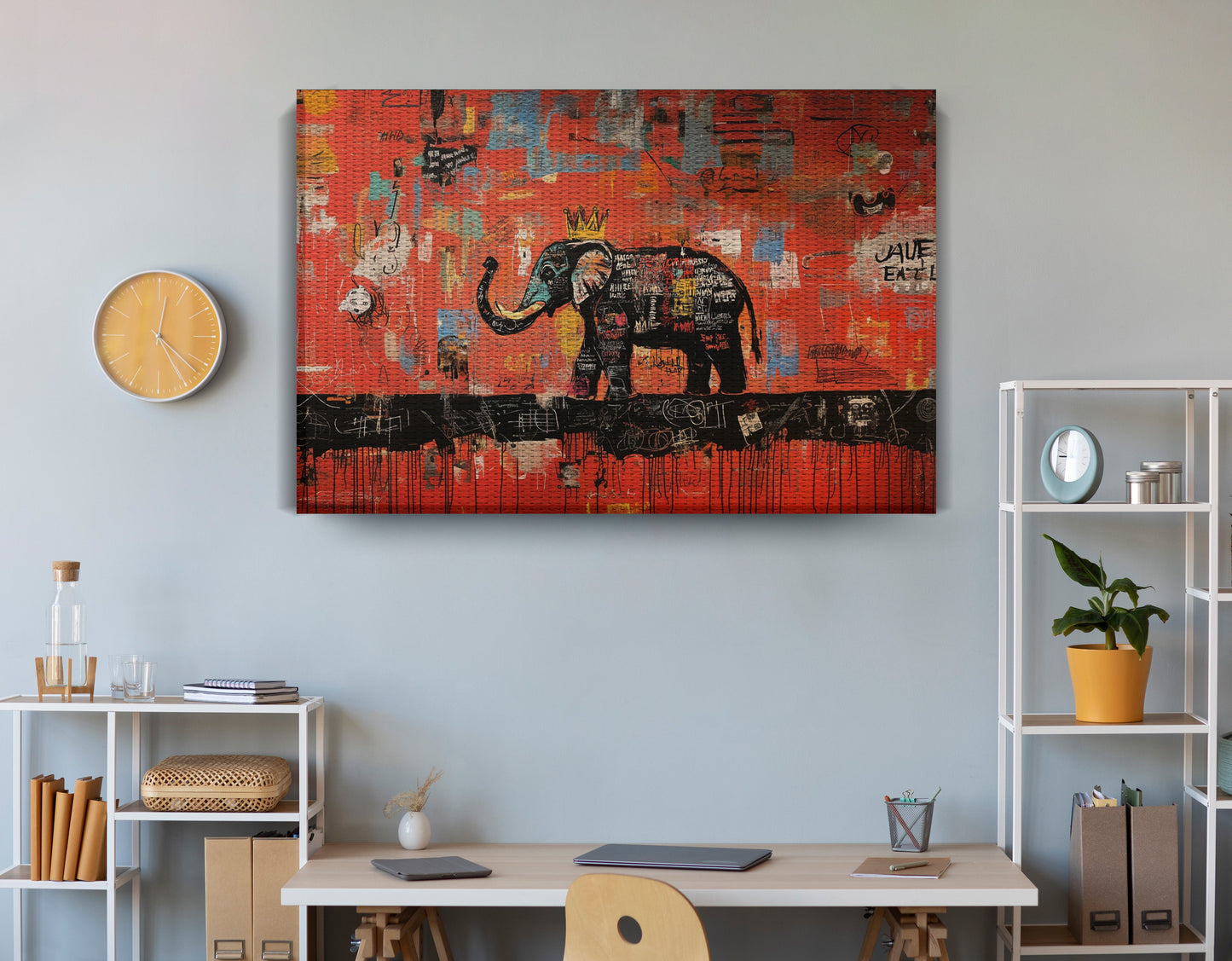 Elephant Graffiti African American canvas print view 18