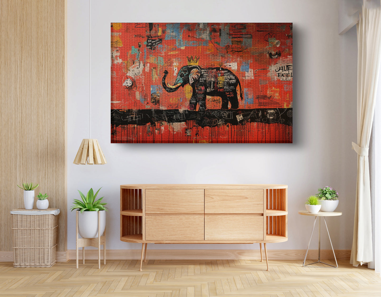 Elephant Graffiti African American canvas print view 14
