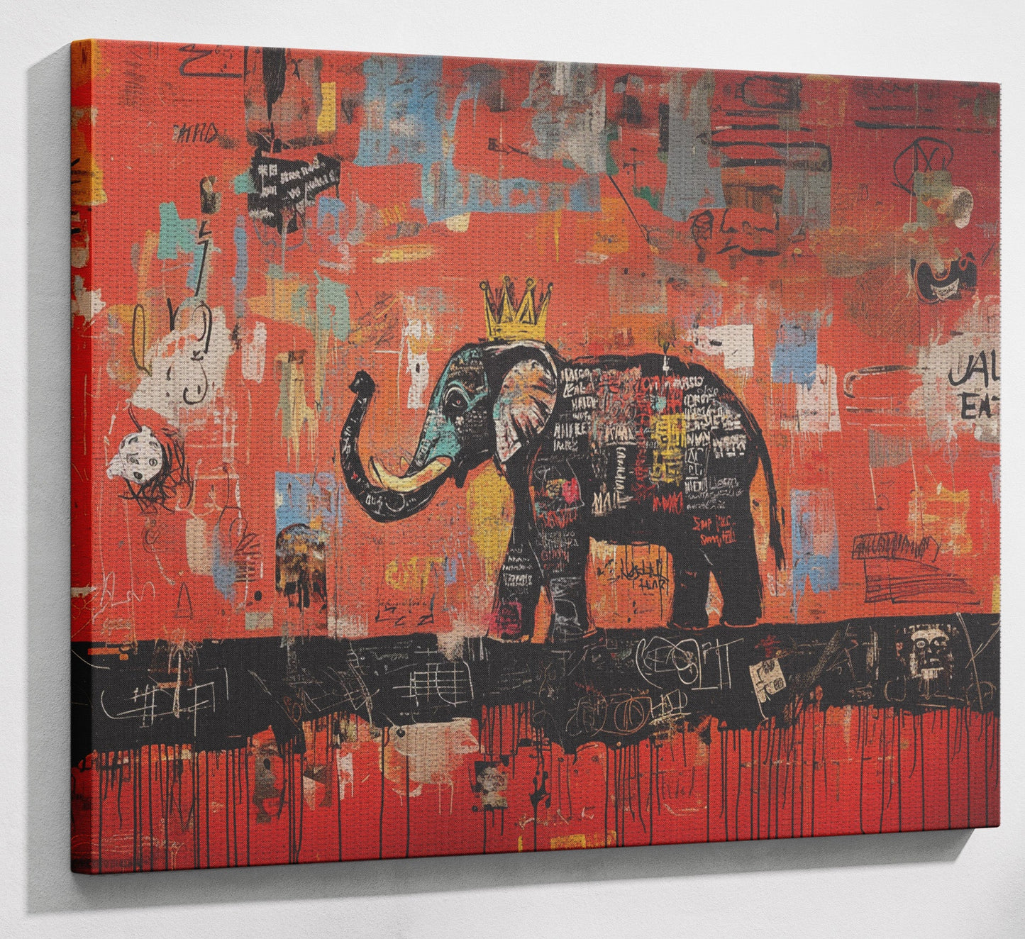 Elephant Graffiti African American canvas print view 13