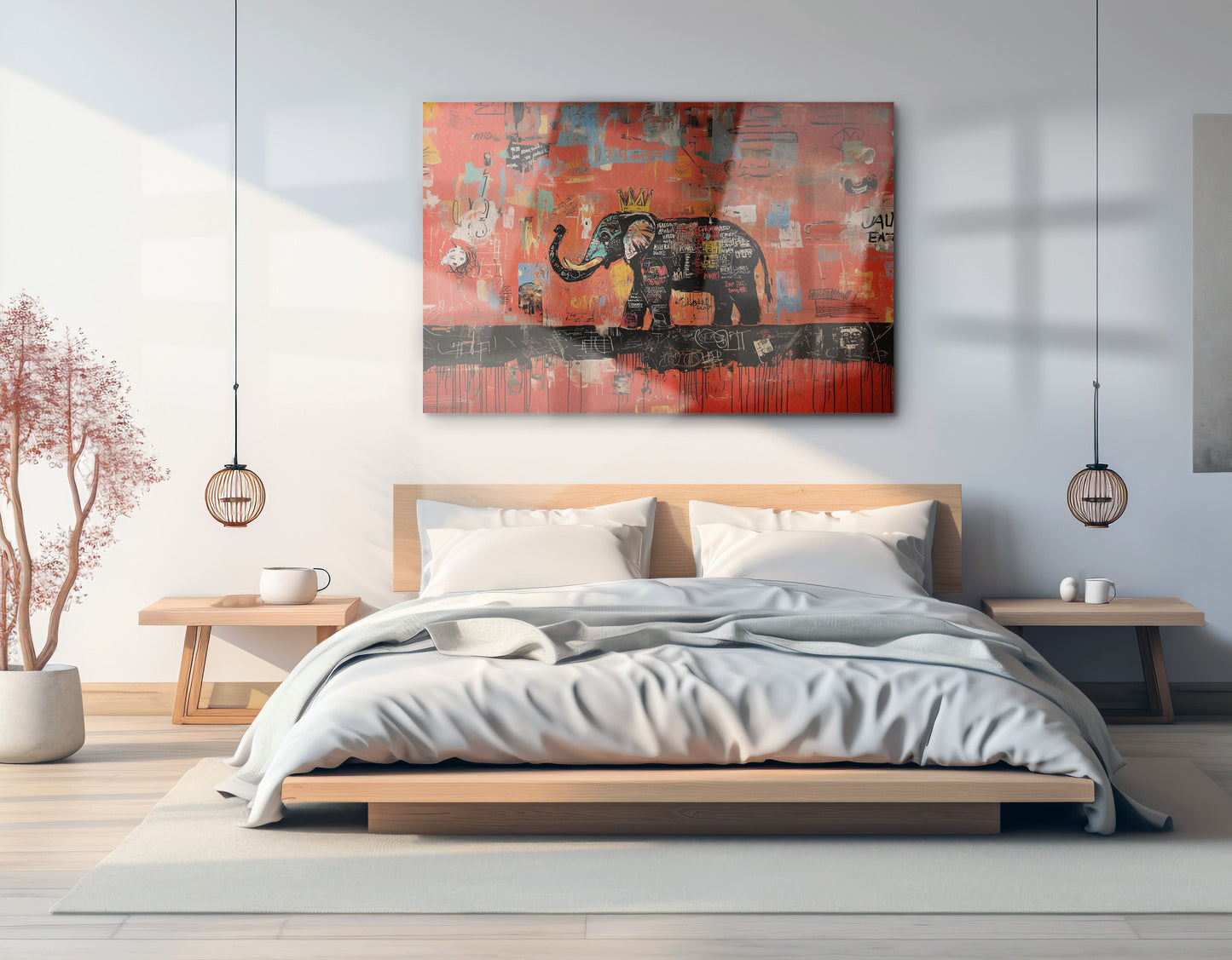 Elephant Graffiti African American canvas print view 21