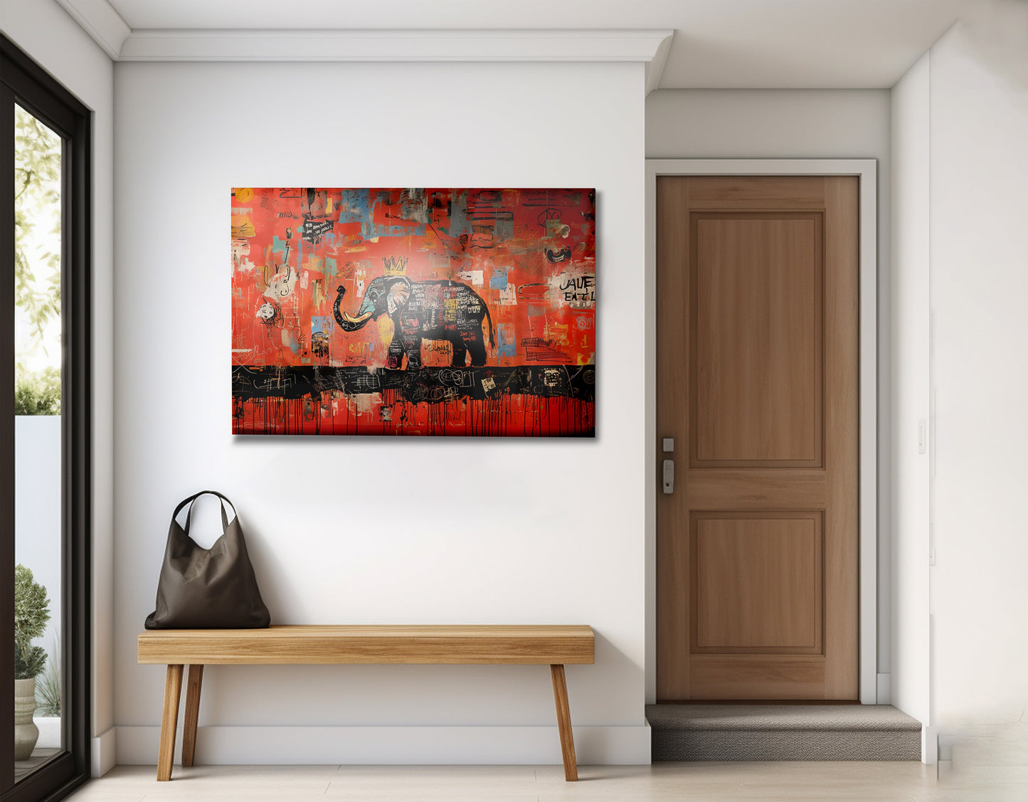 Elephant Graffiti African American canvas print view 23