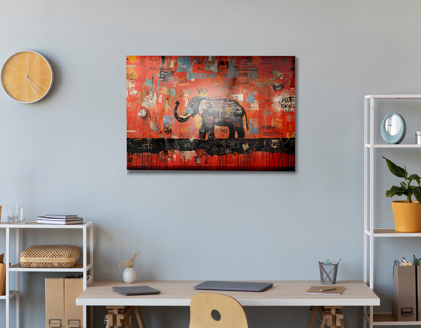 Elephant Graffiti African American canvas print view 24