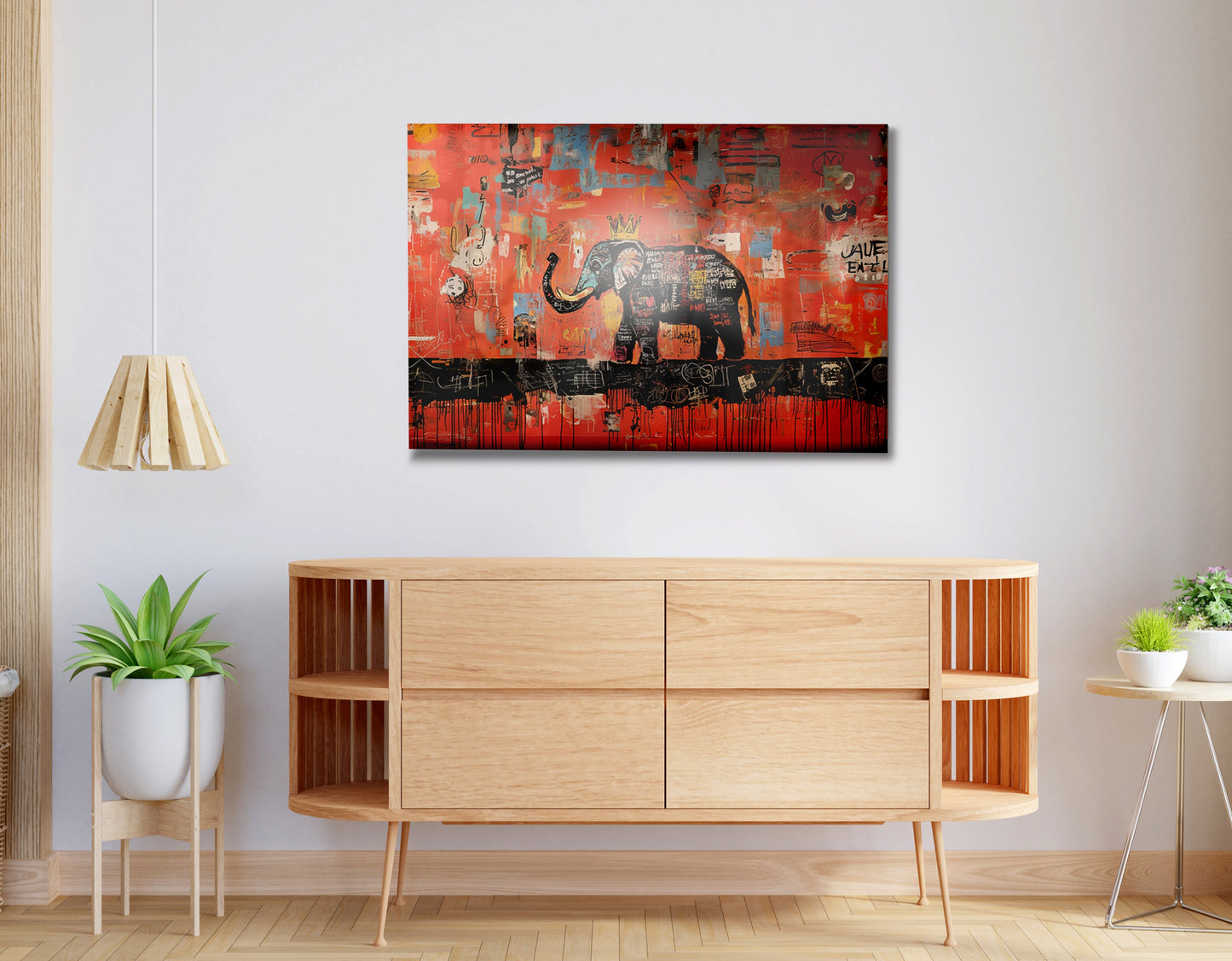 Elephant Graffiti African American canvas print view 20