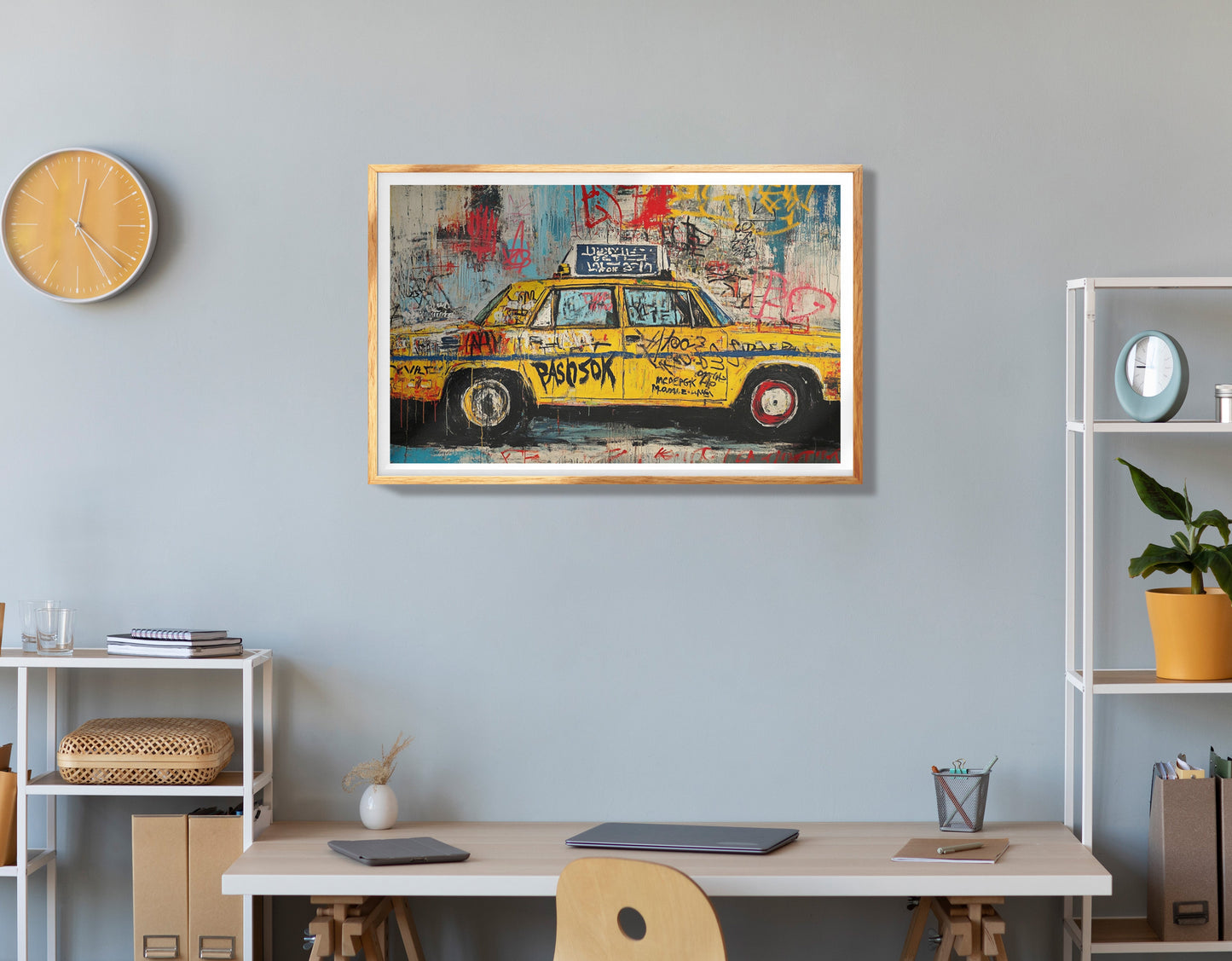 Yellow Taxi Urban Black African American canvas print view 78