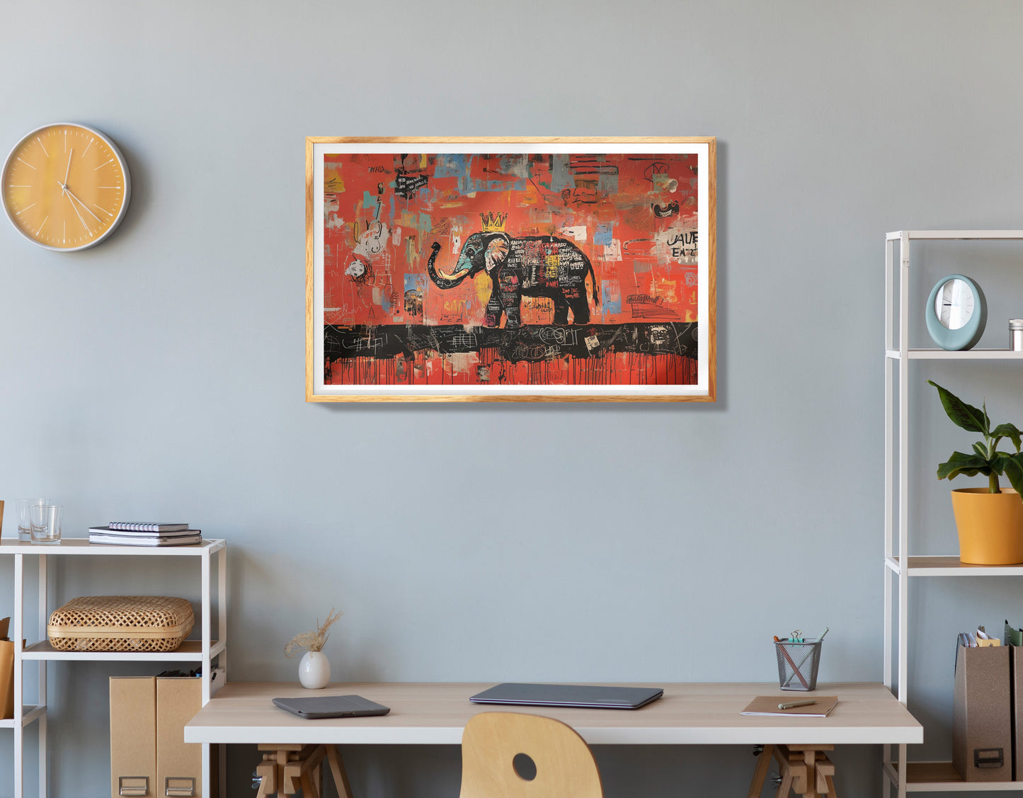 Elephant Graffiti African American canvas print view 78