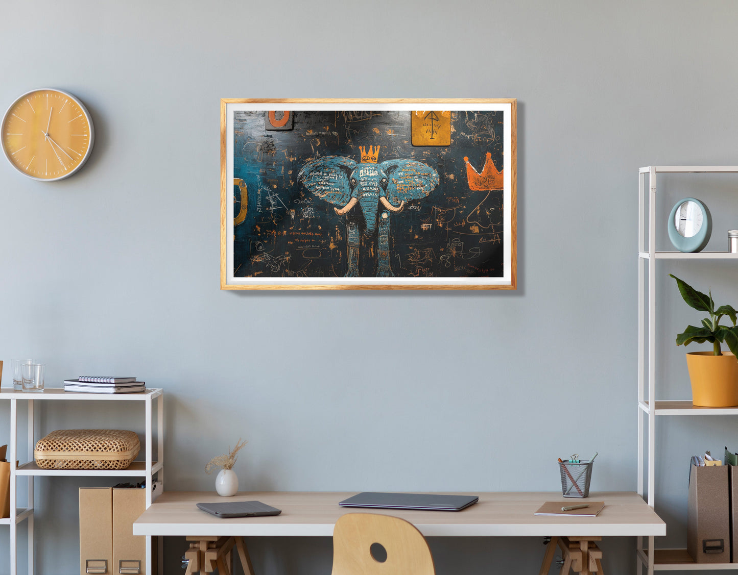 Tribal Elephant Symbol African American canvas print view 78