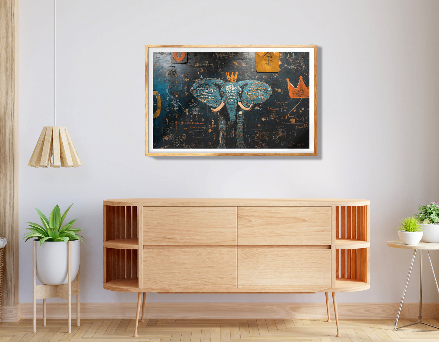 Tribal Elephant Symbol African American canvas print view 74