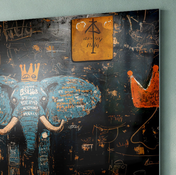Blue Elephant Graffiti Black African American canvas print view 22
