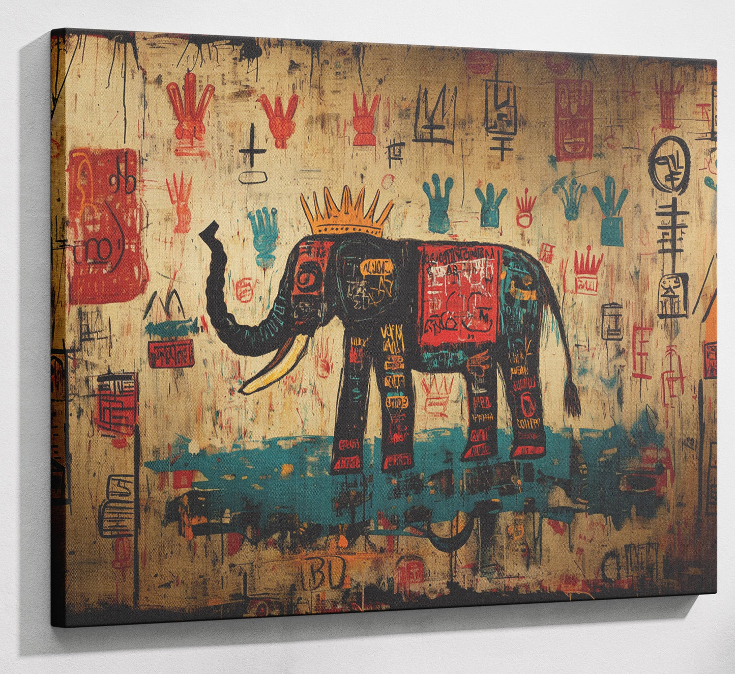 Tribal Elephant Symbol African American canvas print canvas print with visible wall art format