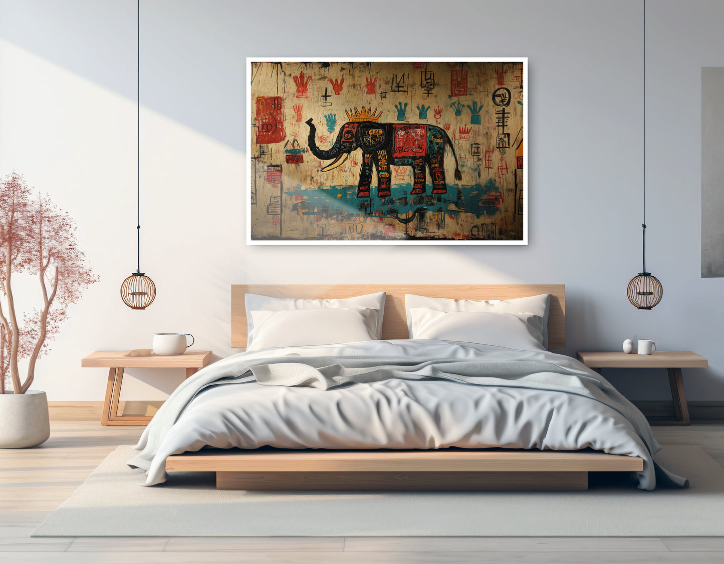 Tribal Elephant Symbol African American canvas print artwork view