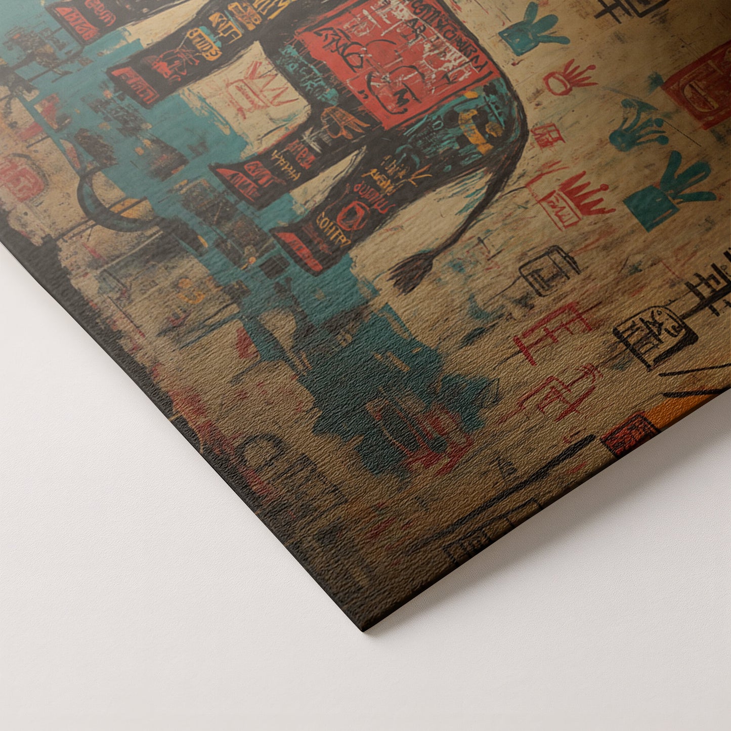 Tribal Elephant Symbol African American canvas print artwork by MoomZee Artwork