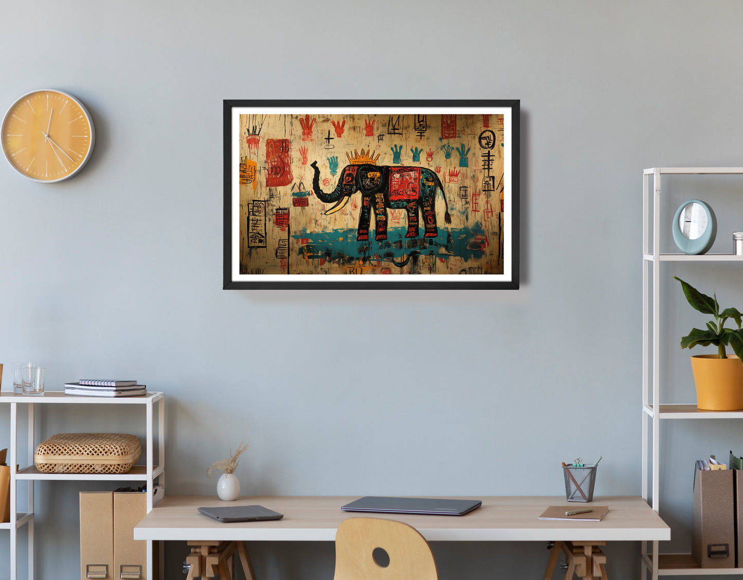 Tribal Elephant Symbol African American canvas print view 72