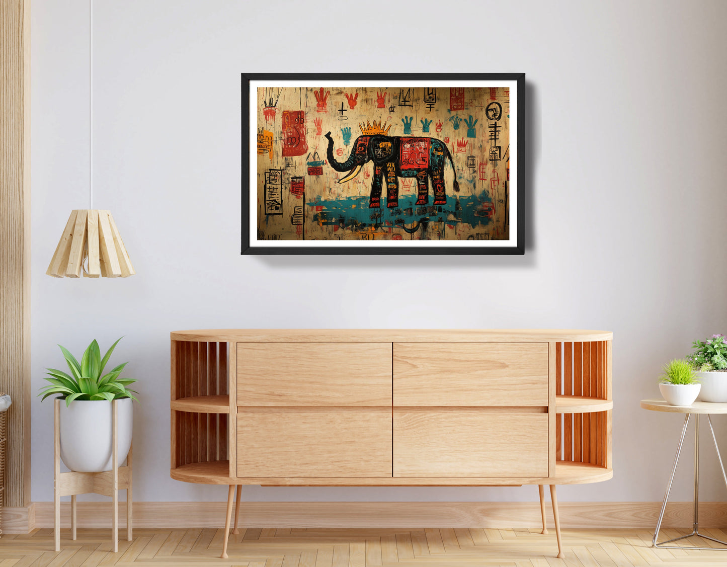 Tribal Elephant Symbol African American canvas print view 68