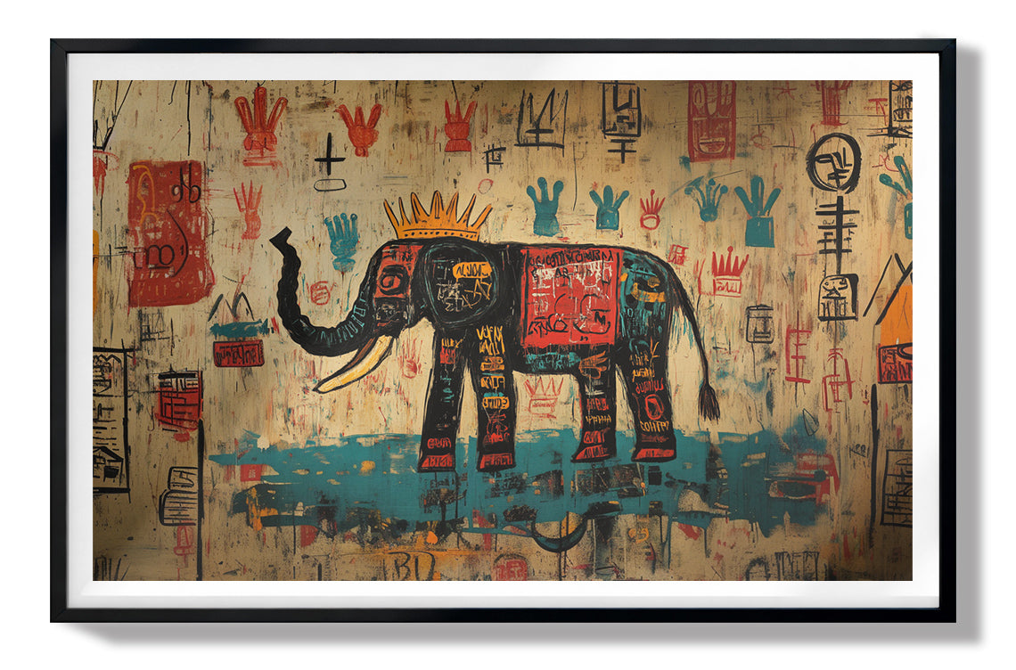 Tribal Elephant Symbol African American canvas print view 67