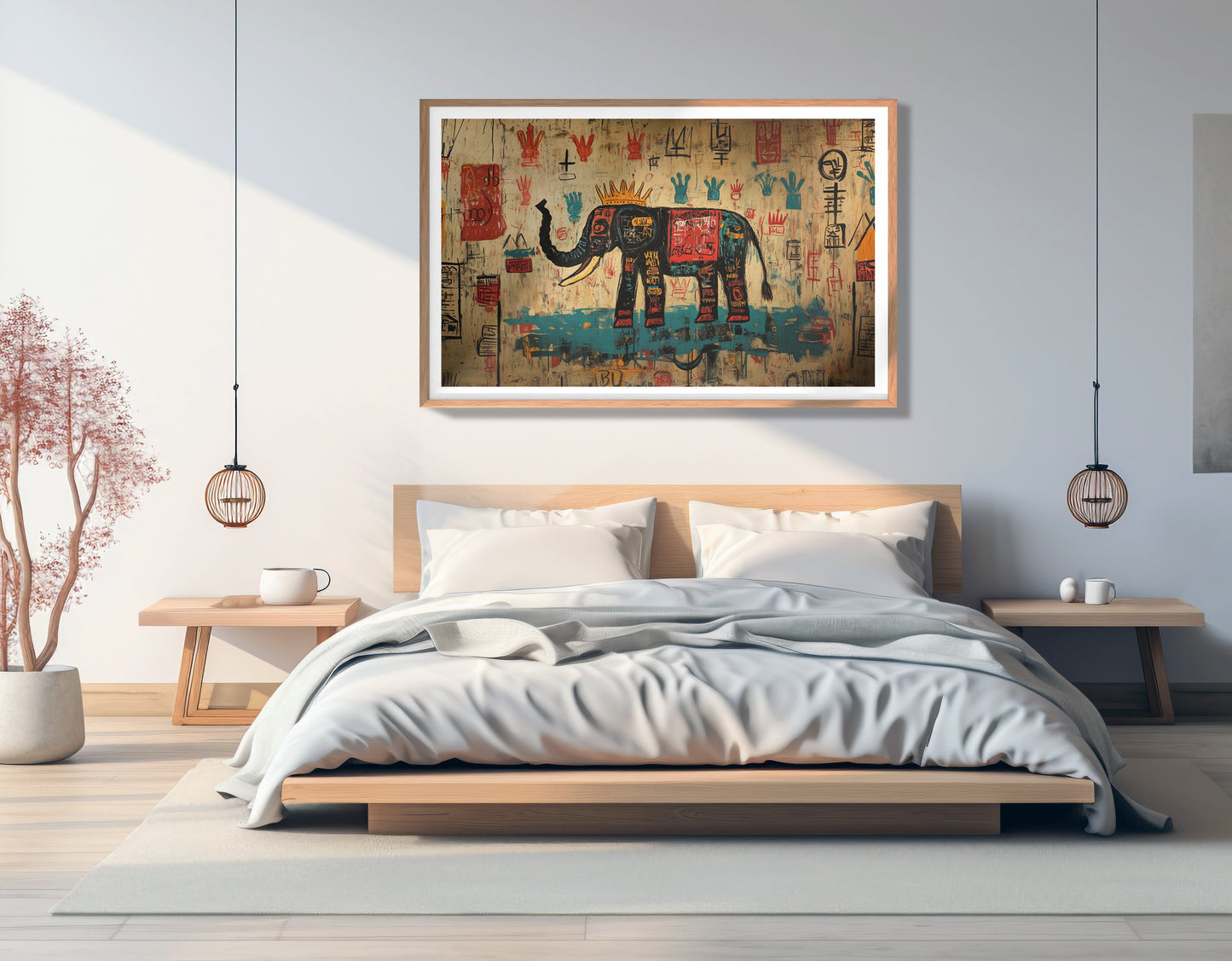 Tribal Elephant Symbol African American canvas print view 81