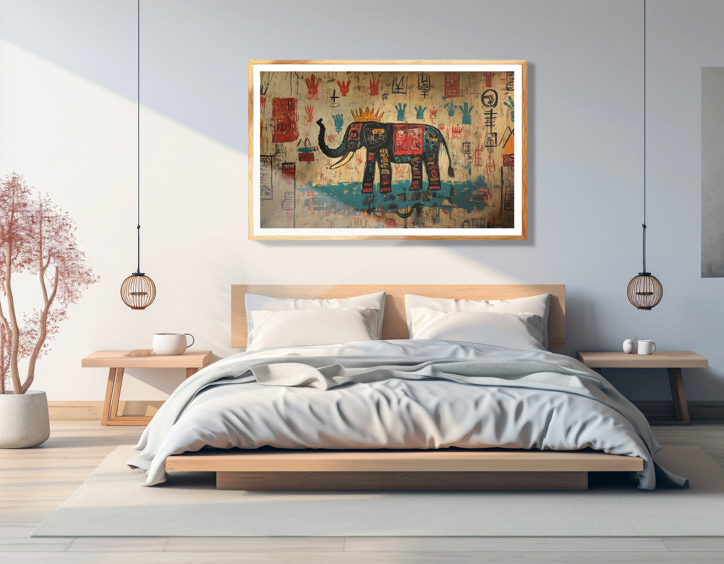 Tribal Elephant Symbol African American canvas print view 75