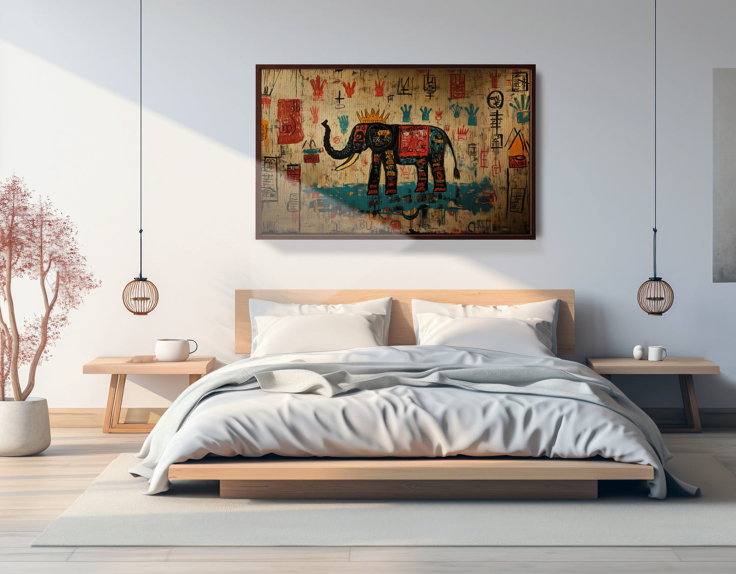 Tribal Elephant Symbol African American canvas print view 33