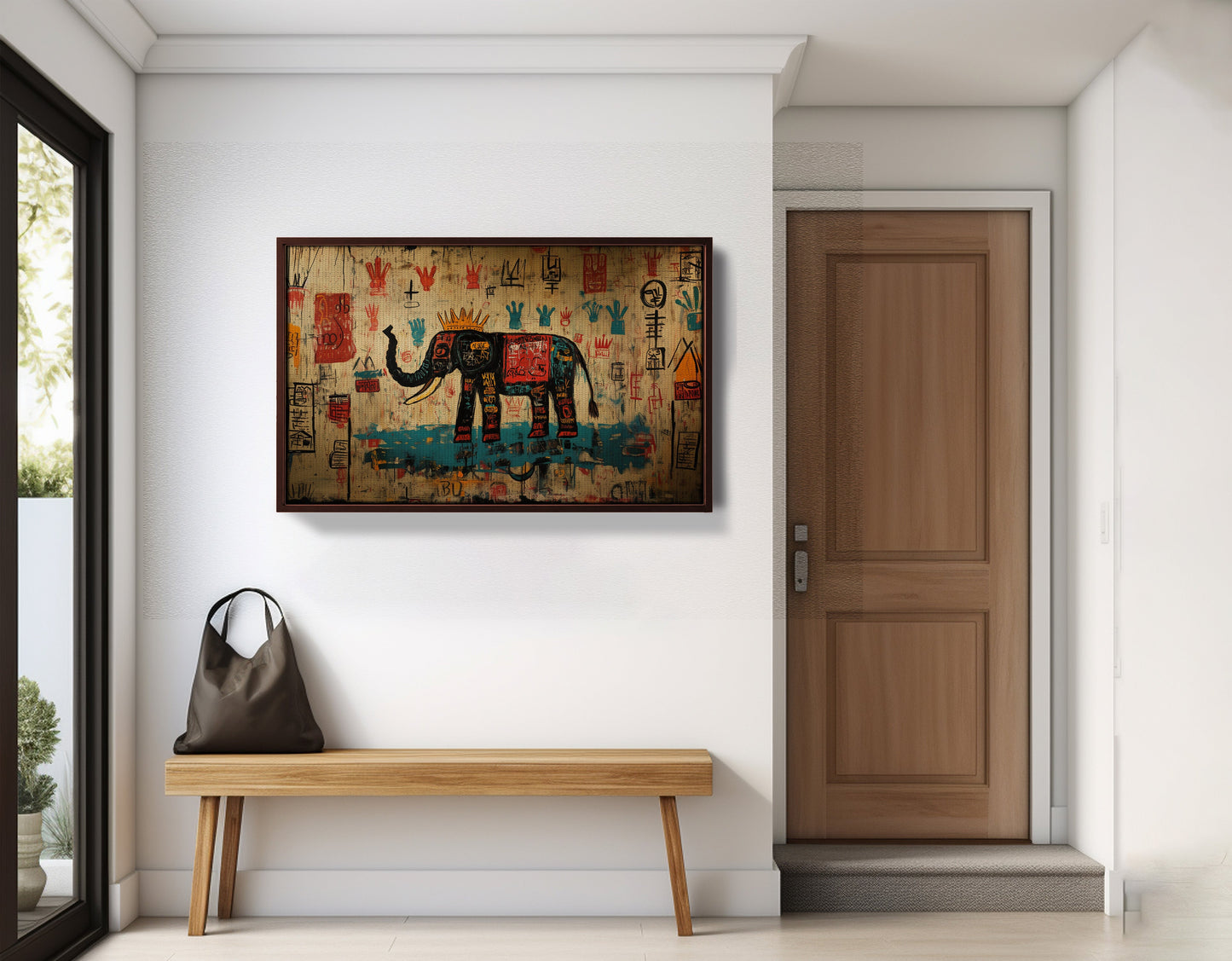 Tribal Elephant Symbol African American canvas print view 35