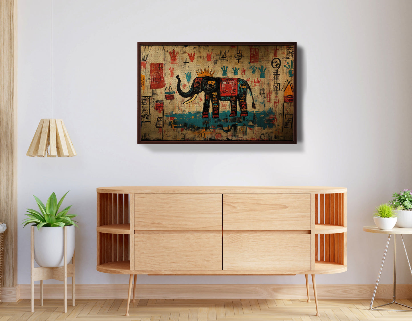 Tribal Elephant Symbol African American canvas print view 32