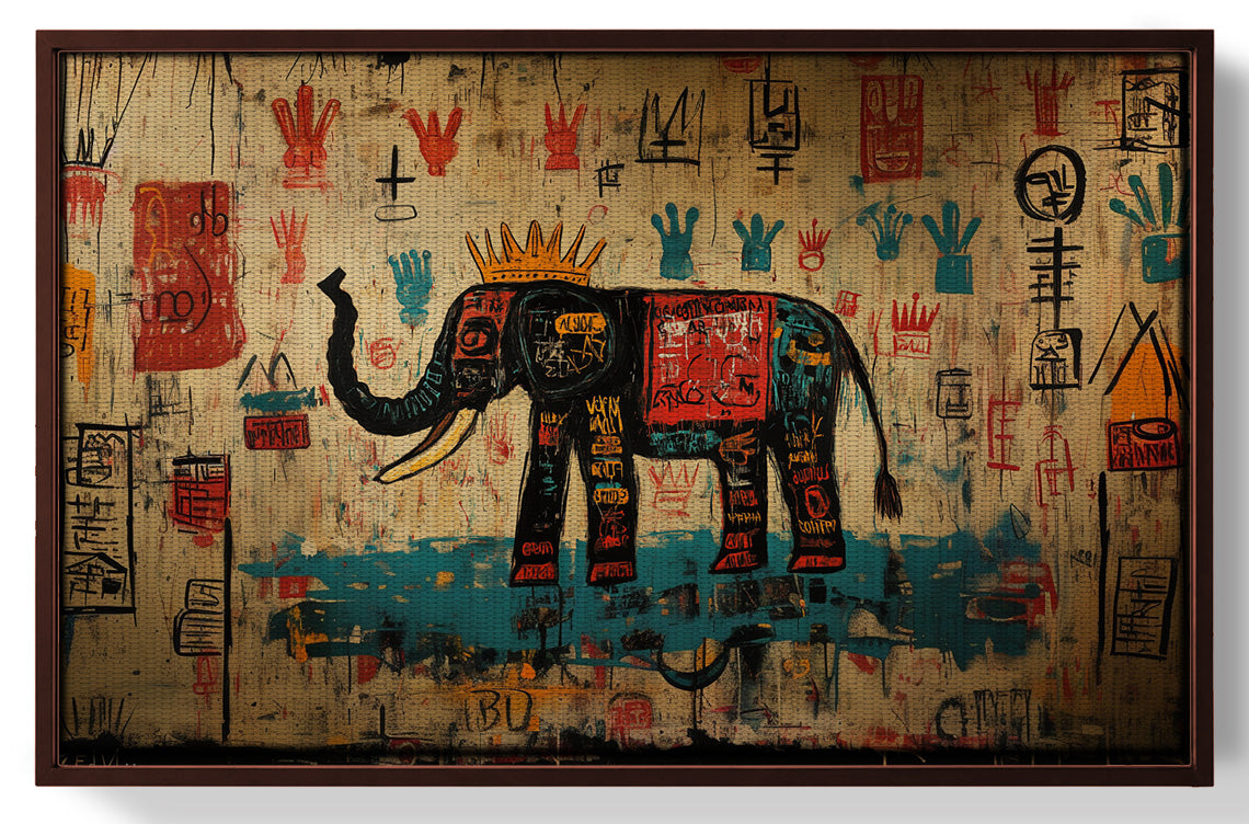 Tribal Elephant Symbol African American canvas print view 31