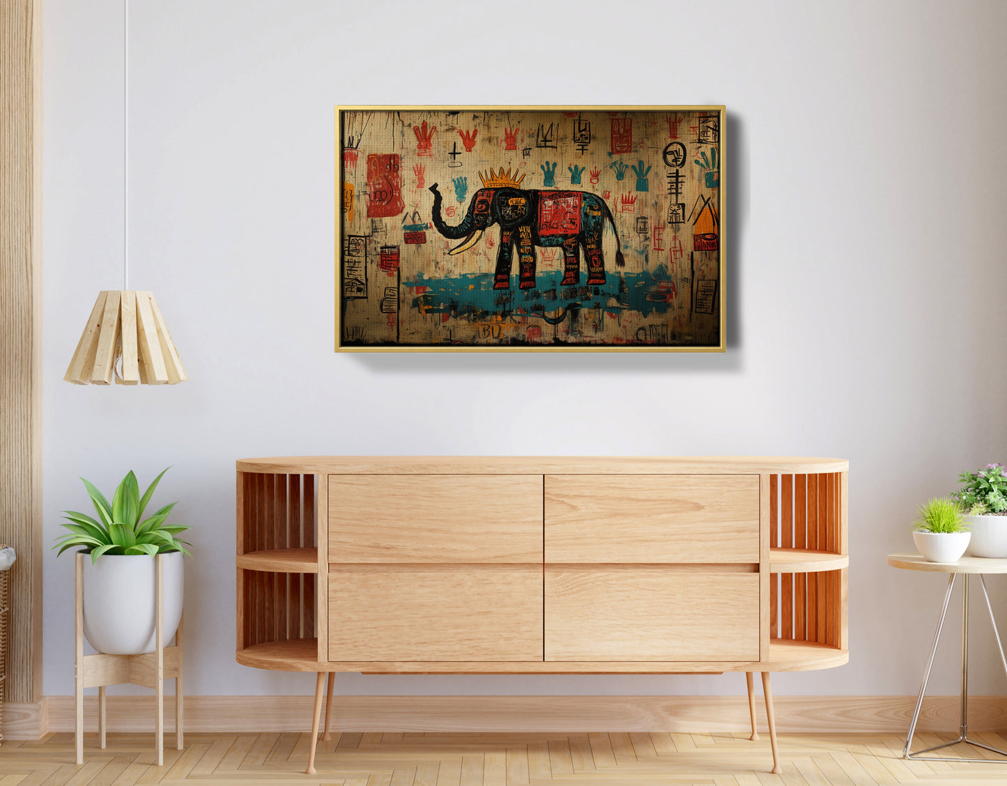 Tribal Elephant Symbol African American canvas print view 38