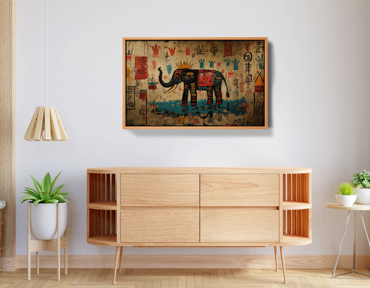 Tribal Elephant Symbol African American canvas print view 44