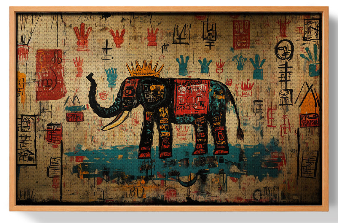 Tribal Elephant Symbol African American canvas print view 43