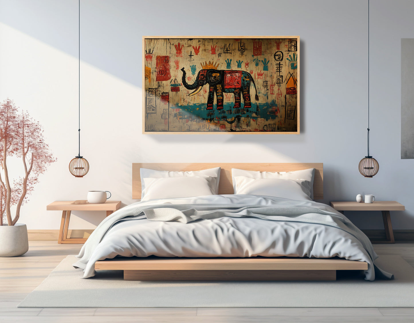 Tribal Elephant Symbol African American canvas print view 51