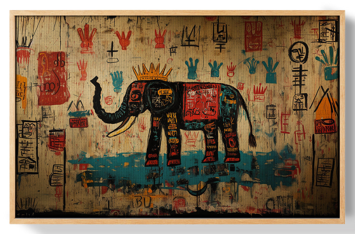 Tribal Elephant Symbol African American canvas print view 49
