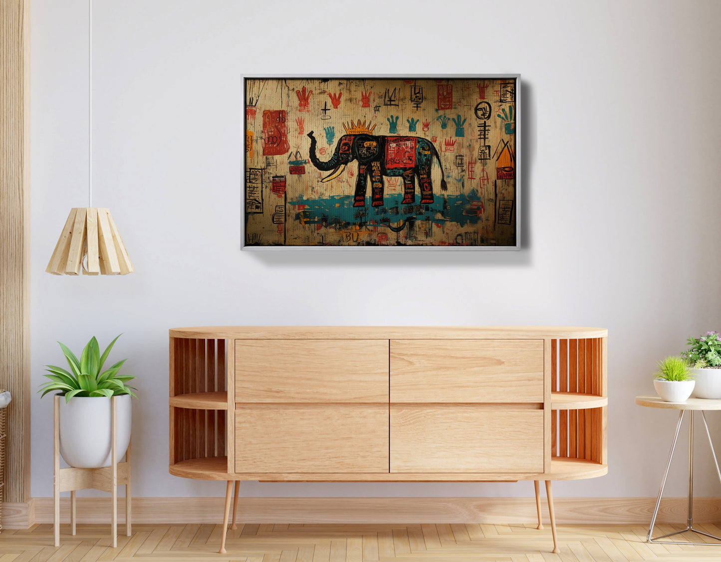 Tribal Elephant Symbol African American canvas print view 56