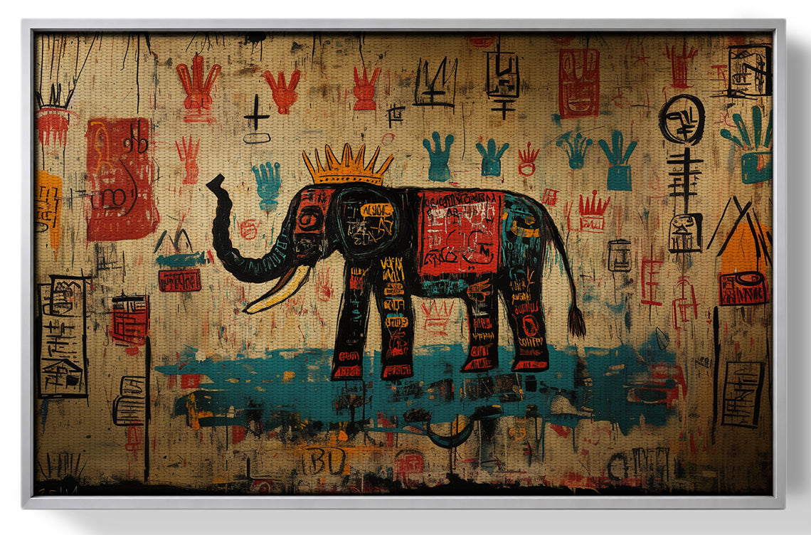 Tribal Elephant Symbol African American canvas print view 55