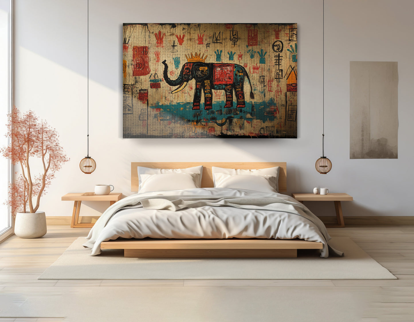 Tribal Elephant Symbol African American canvas print view 15