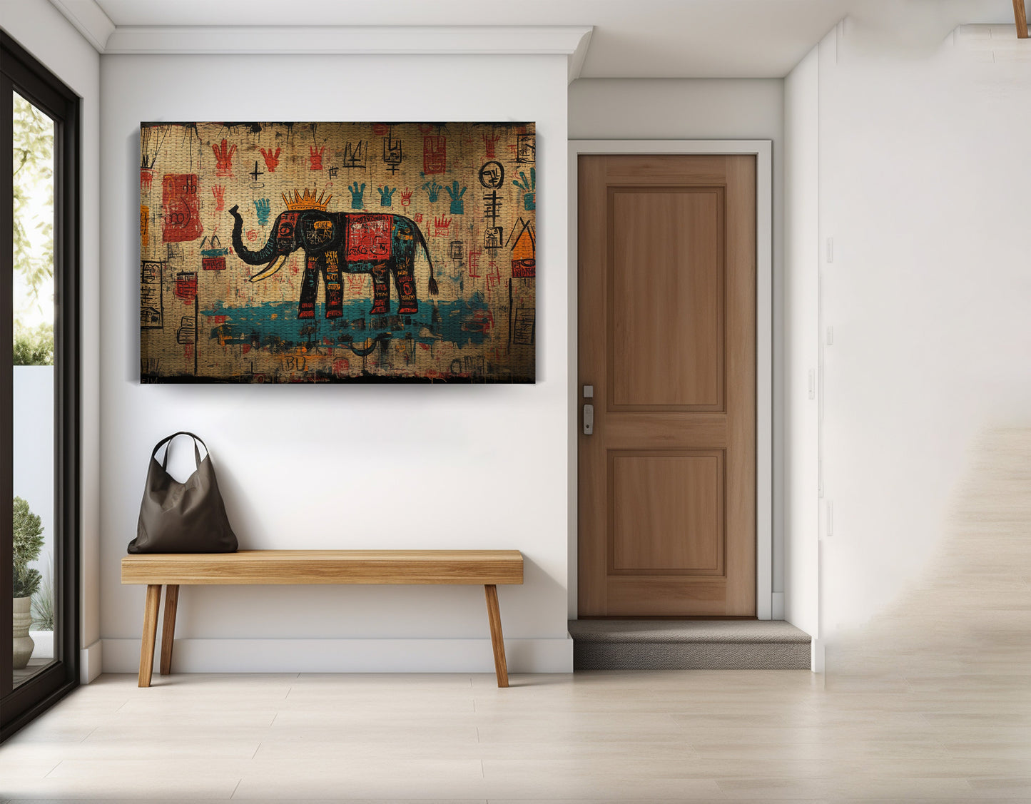 Tribal Elephant Symbol African American canvas print view 17