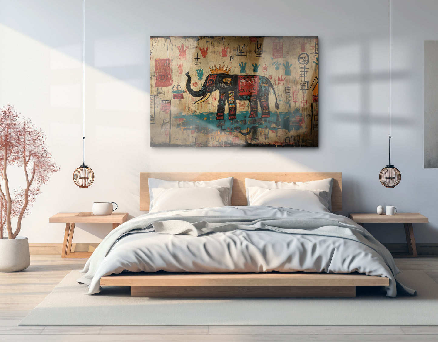 Tribal Elephant Symbol African American canvas print view 21