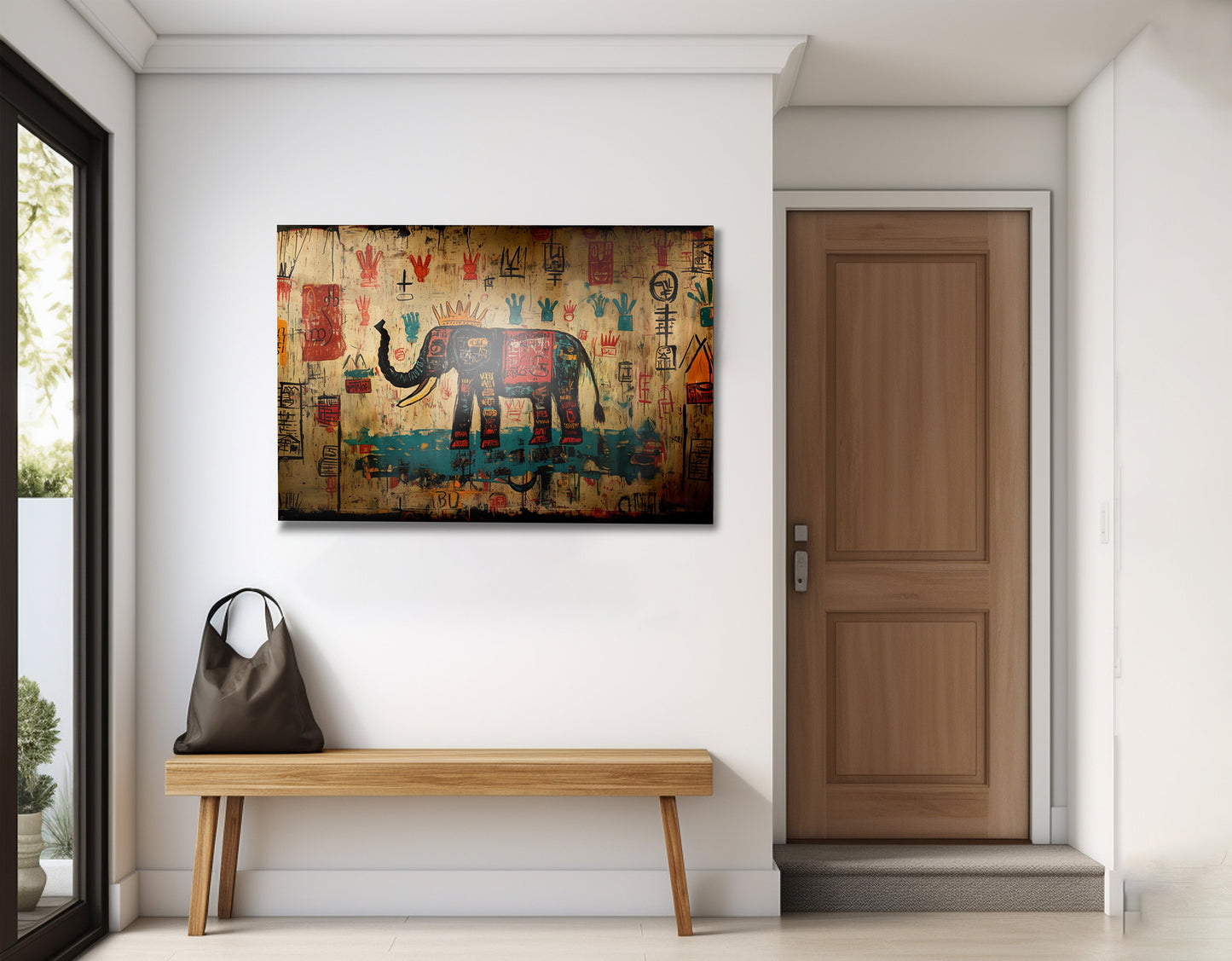 Tribal Elephant Symbol African American canvas print view 23