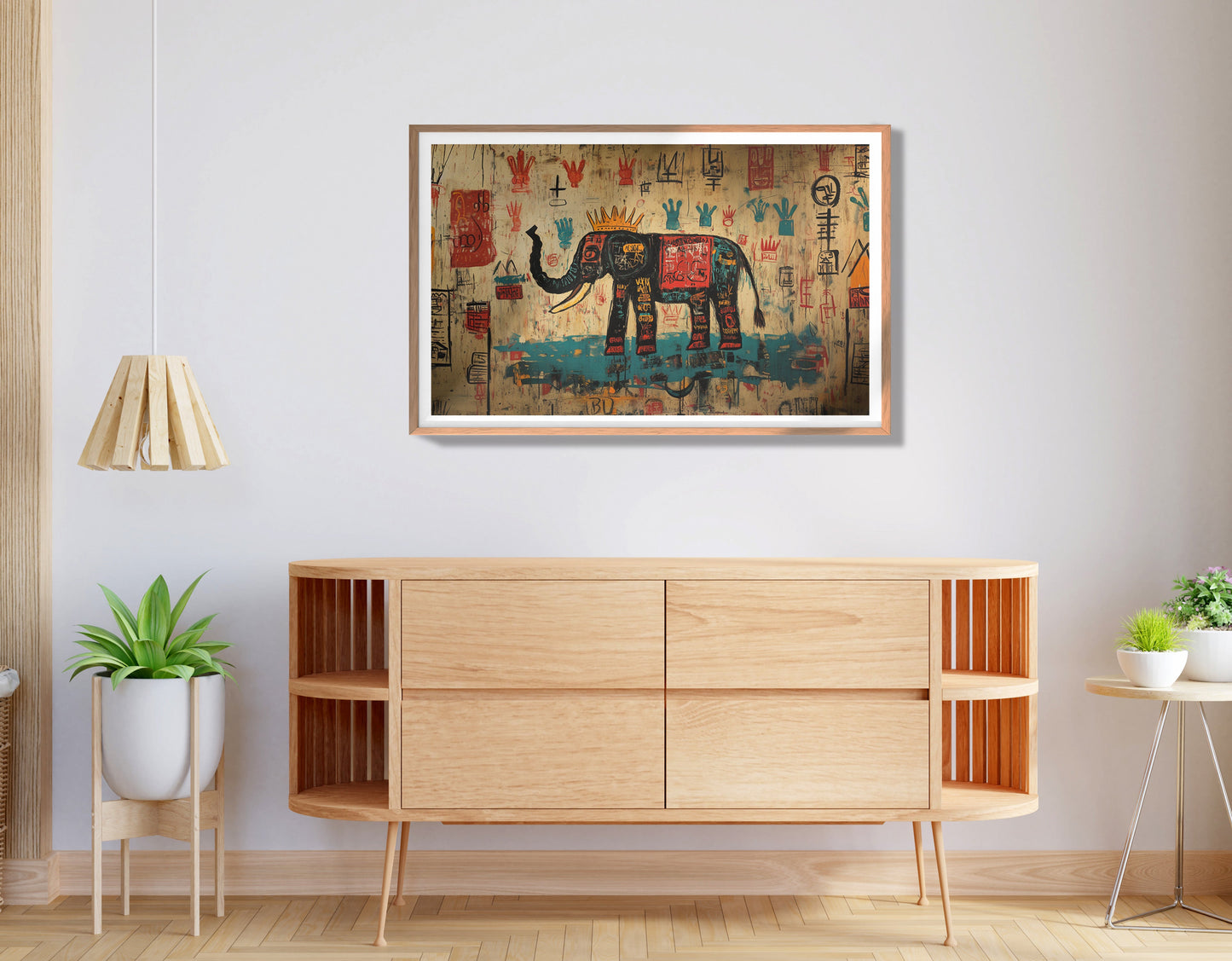 Tribal Elephant Symbol African American canvas print view 80