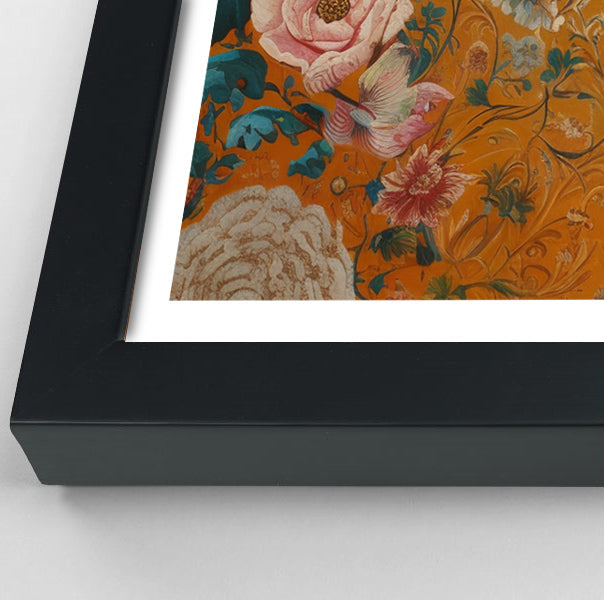 Elephant Gold Floral Black African American canvas print view 70
