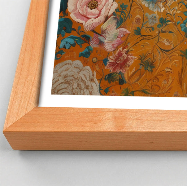 Elephant Gold Floral Black African American canvas print view 82