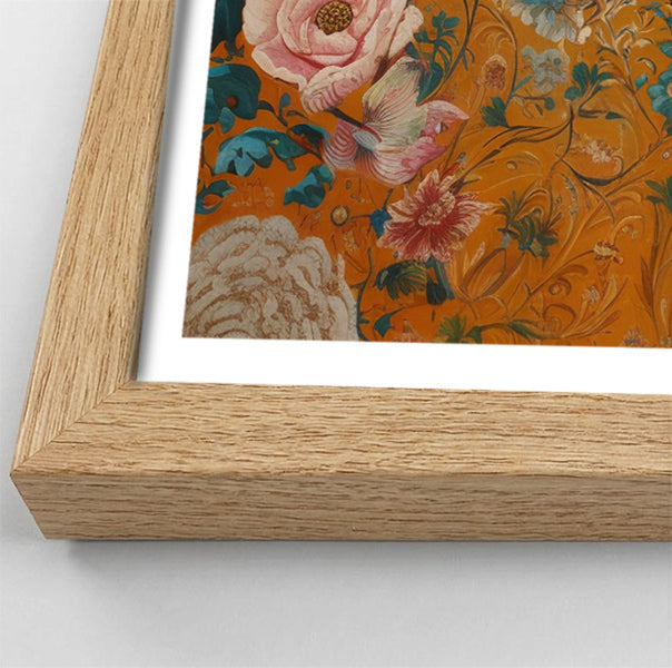 Elephant Gold Floral Black African American canvas print view 76