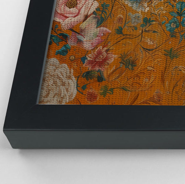 Elephant Gold Floral Black African American canvas print view 28
