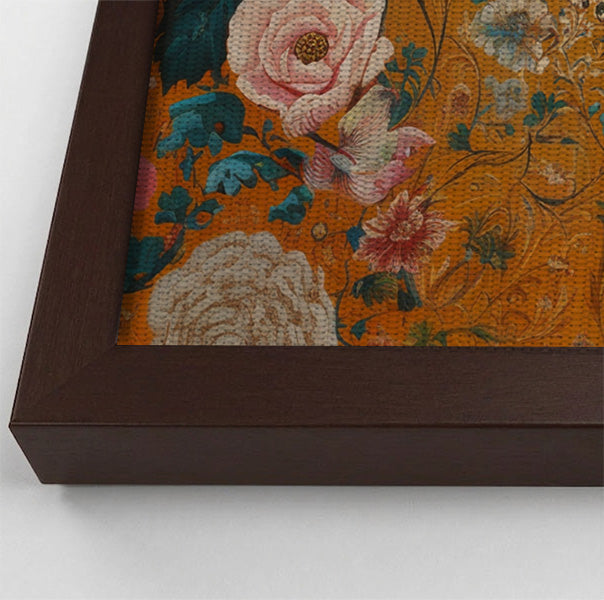 Elephant Gold Floral Black African American canvas print view 34