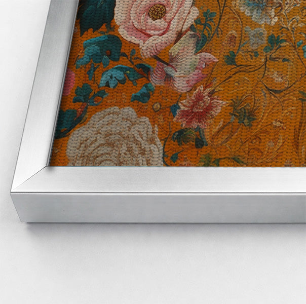 Elephant Gold Floral Black African American canvas print view 58