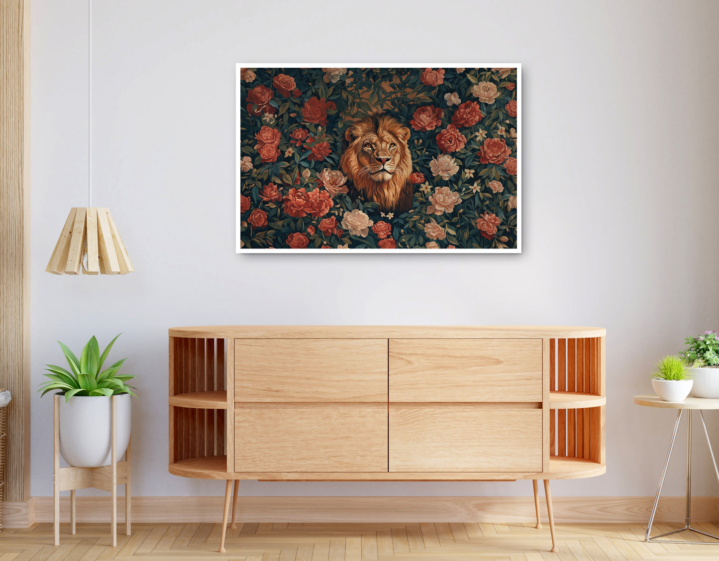 Alternate view of Lion Rose Floral Black African American canvas print