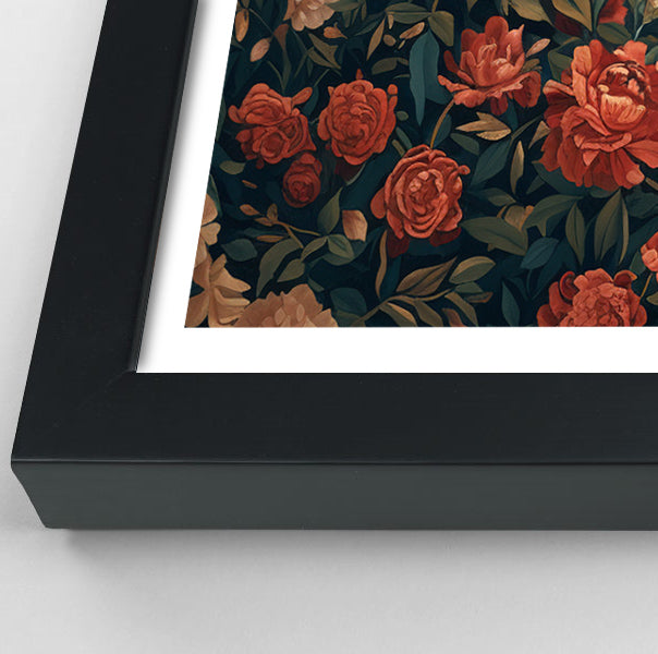 Lion Rose Floral Black African American canvas print view 70