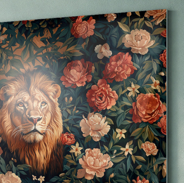 Lion Rose Floral Black African American canvas print view 22