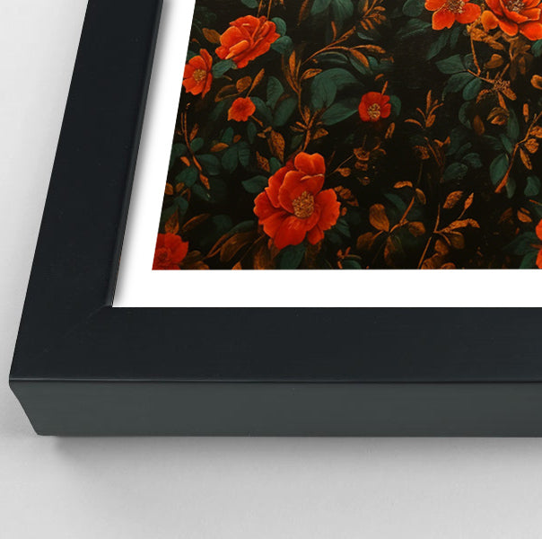 Giraffe Rose Floral Black African American canvas print view 70