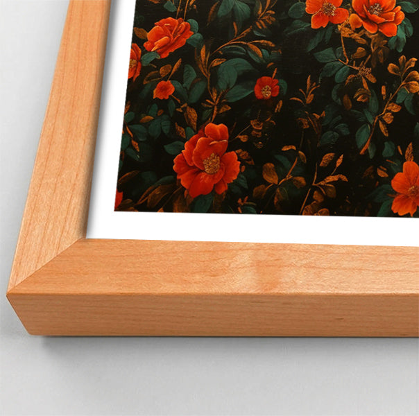 Giraffe Rose Floral Black African American canvas print view 82