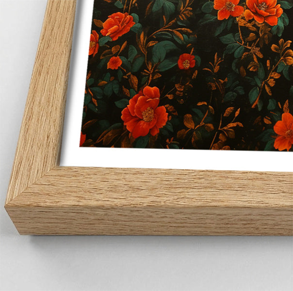 Giraffe Rose Floral Black African American canvas print view 76