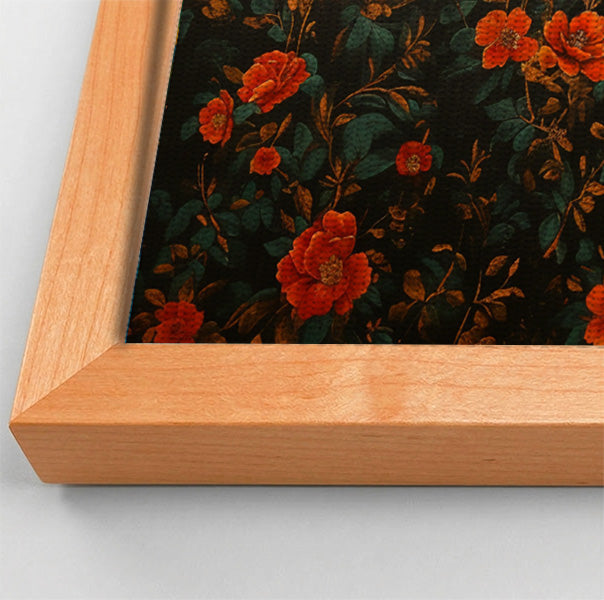 Giraffe Rose Floral Black African American canvas print view 46